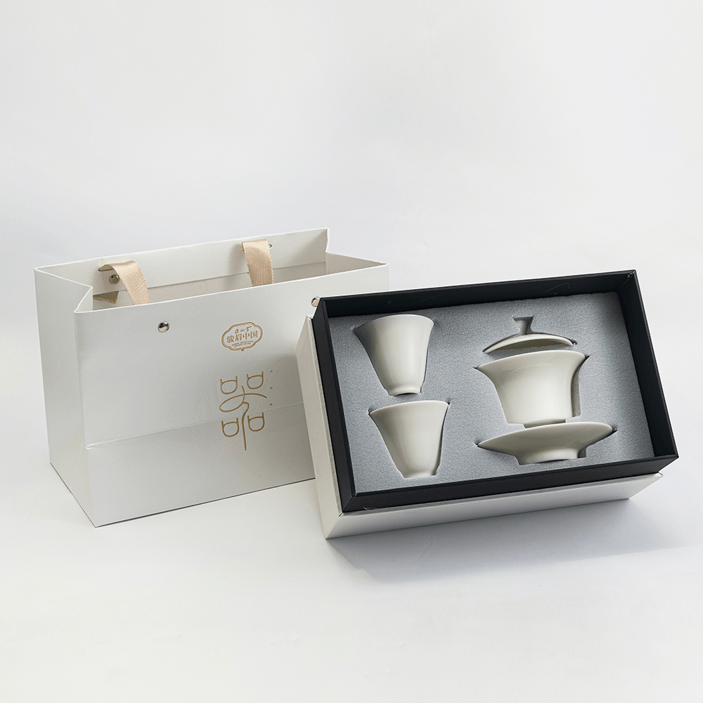 Junmei China Simple Teaware-1 Covered Tea Cup+2 Tasting Cups - Lapsangstore