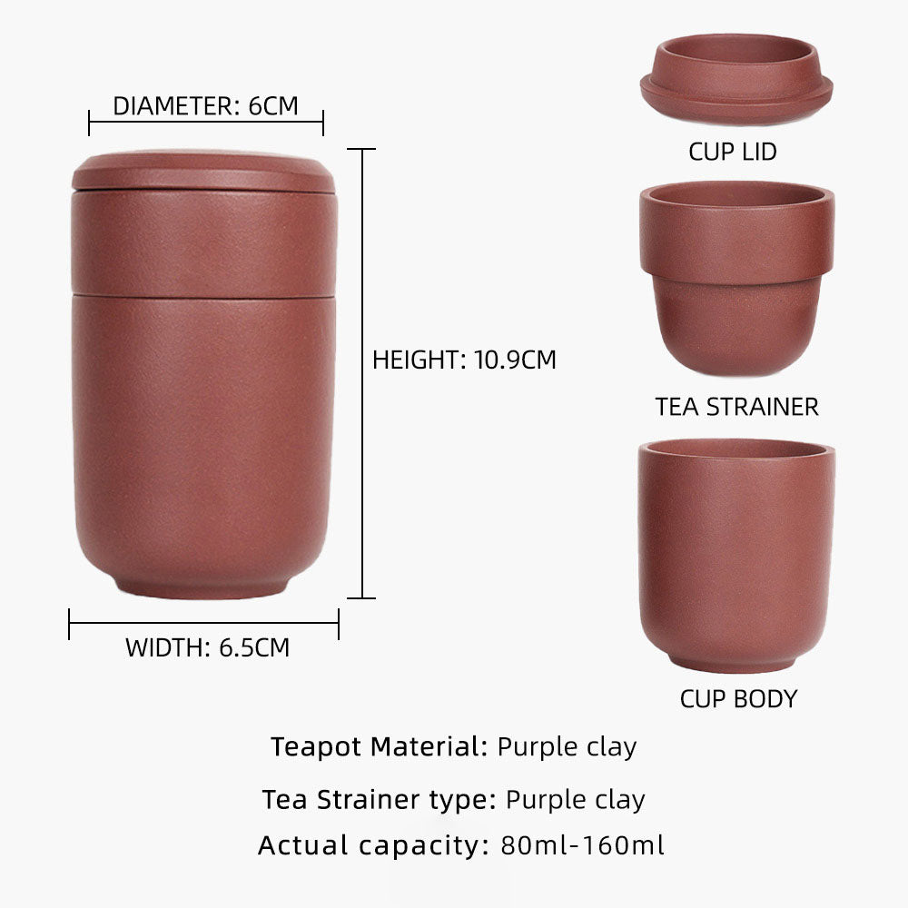 Travel&Office Zisha tea set made by Yixing purple clay 160ml[TS22]
