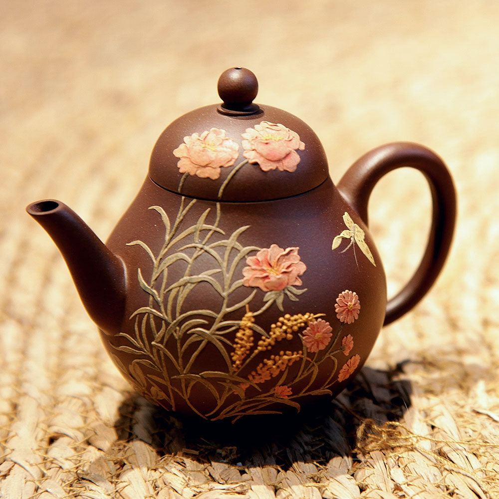 YiXing ZiSha Blooming Flowers in Spring Siting Teapot繁花 思婷壶[ZS65]