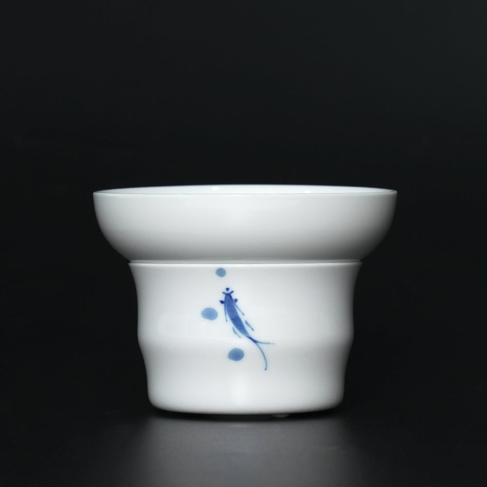 Three Fish Figure Hand-Painted Tea Funnel - Lapsangstore