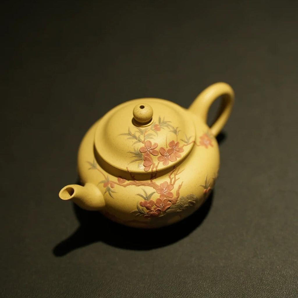 YiXing ZiSha Ancient Lotus Seed Teapot Peach Blossom Duan Clay古莲子段泥壶·桃之夭夭[ZS50]
