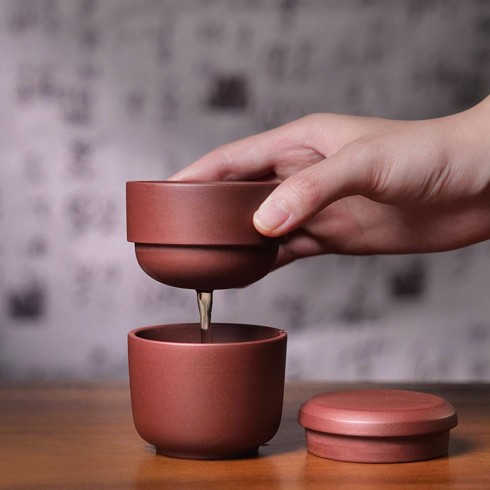 Travel&Office Zisha tea set made by Yixing purple clay 160ml[TS22]