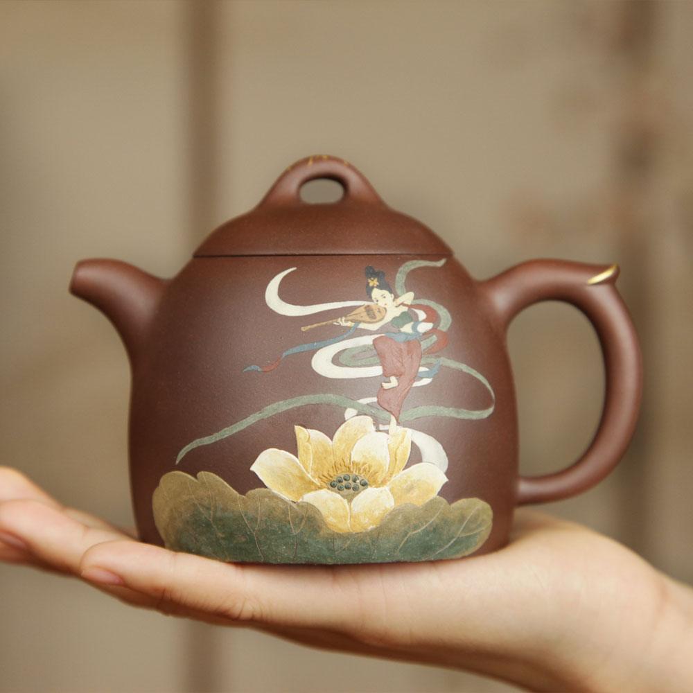 「ZhangYe（张烨）」YiXing宜兴 ZiSha-Pot QinQuan-Pot秦权壶 - Lapsangstore