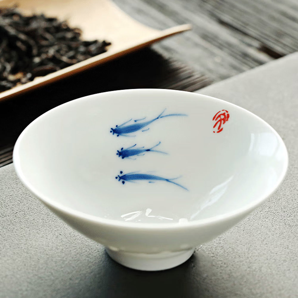Three Fish Figure Hand-Painted Cup-Lapsangstore