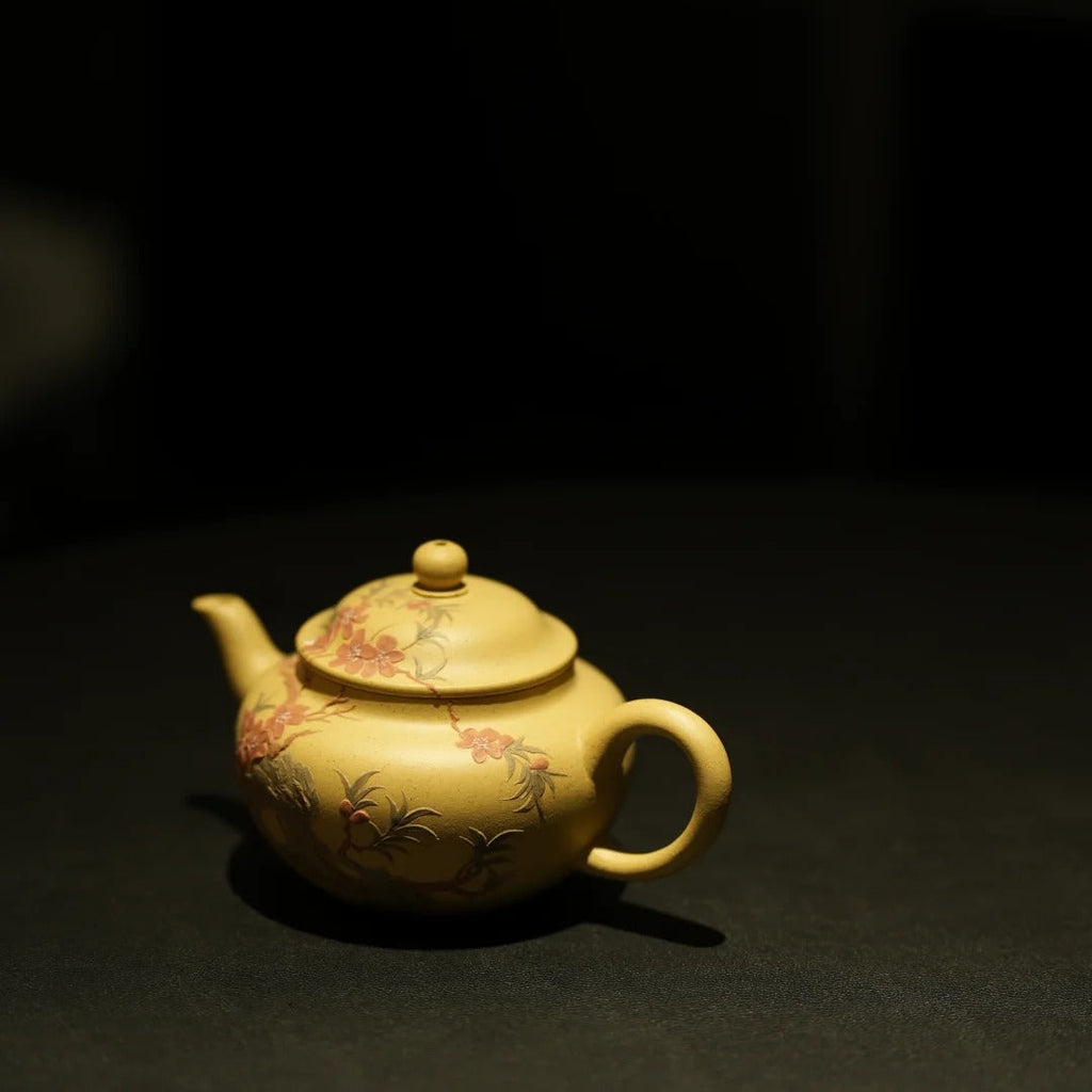 YiXing ZiSha Ancient Lotus Seed Teapot Peach Blossom Duan Clay古莲子段泥壶·桃之夭夭[ZS50]