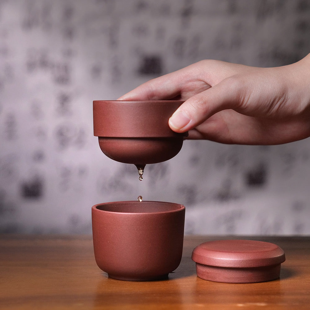 Travel&Office Zisha tea set made by Yixing purple clay 160ml[TS22]
