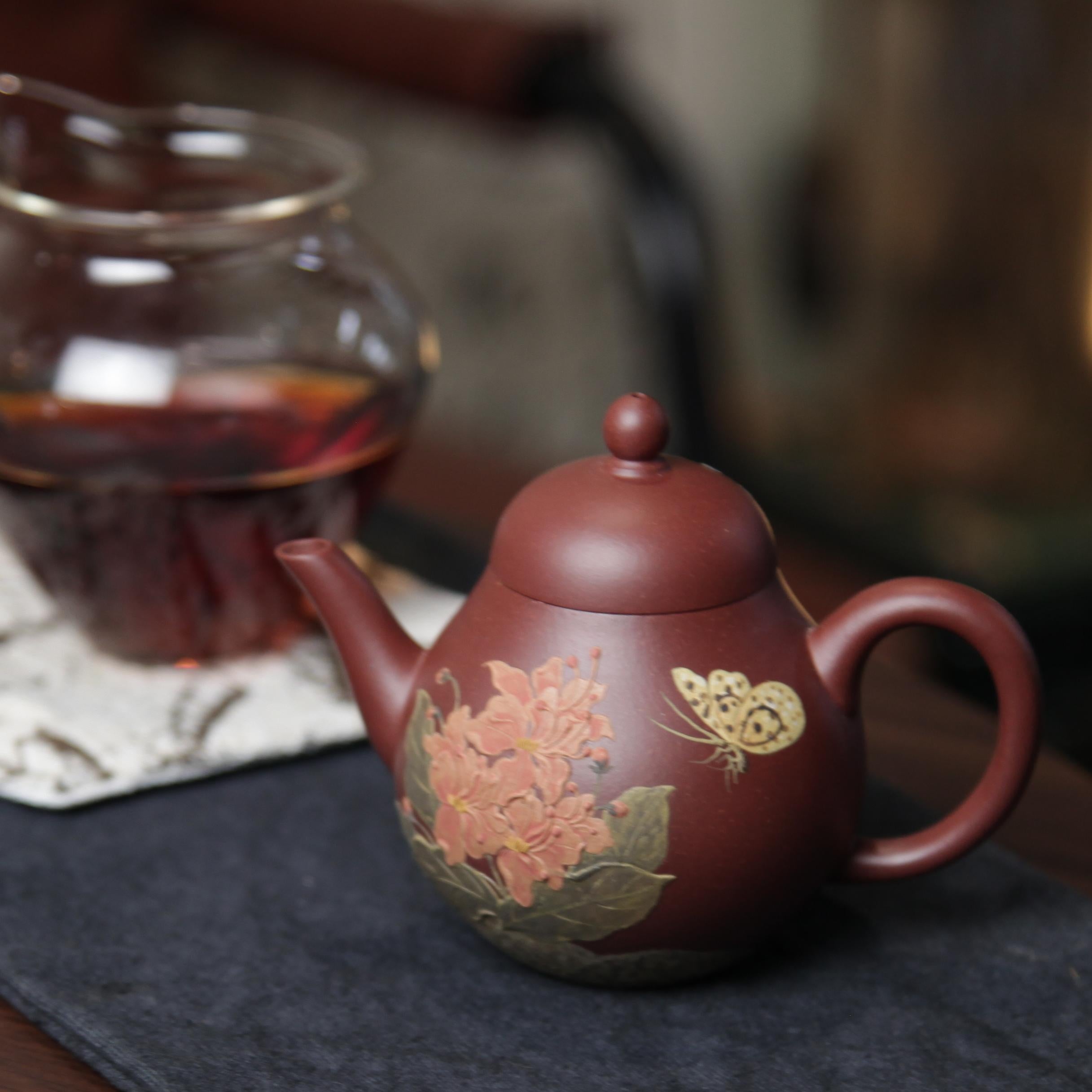 YiXing ZiSha Blooming Flowers in Spring Siting Teapot繁花 思婷壶[ZS65]